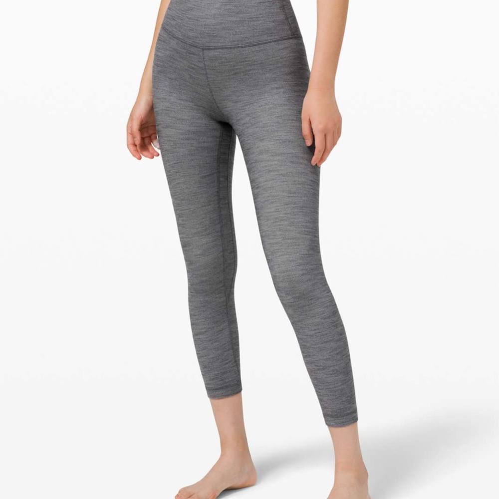 Lululemon Align Crop *21" Mini Heathered Herringbone Heathered Gray